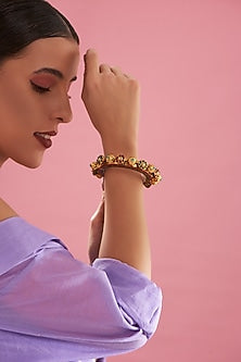 Gold Plated Enamelled Multi-Colored Openable Kada