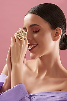 Gold Plated Basra Pearl Ring