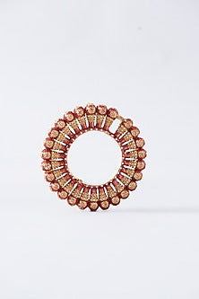 Gold Plated Red Enamelled Openable Kada