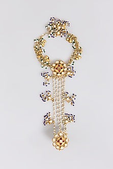 Gold Plated Pearl Layered Hathphool