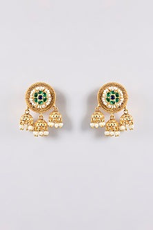 Gold Plated Pearl Dangler Earrings
