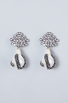 Black Rhodium Finish Zircon Earrings