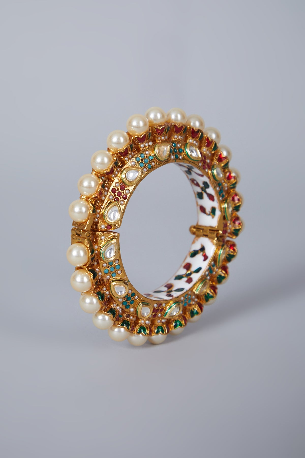 Gold Plated Navratan Bangle