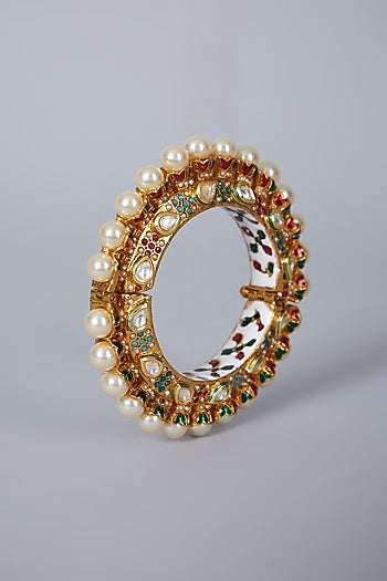 Gold Plated Navratan Bangle