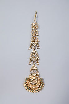Gold Plated Pearl Maang Tikka