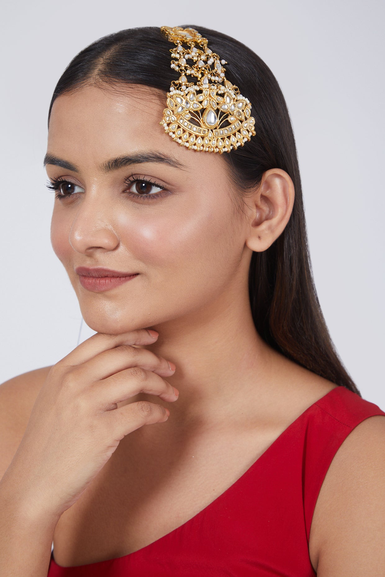 Gold Plated Kundan Polki Pasa