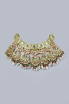 Gold Plated Kundan Polki Choker Necklace