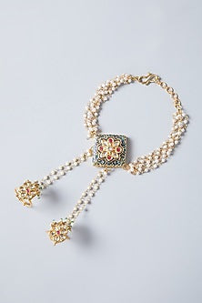 Gold Plated Pearl Hathphool