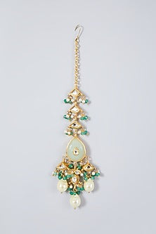Gold Plated Kundan Polki Maang Tikka