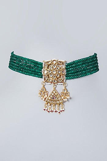 Gold Plated Kundan Polki Choker Necklace
