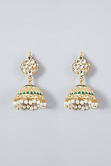 Gold Plated Meenakari Jhumka Earrings