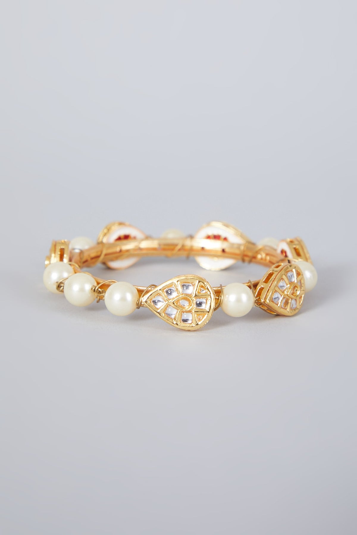 Gold Plated Kundan Polki Bangle