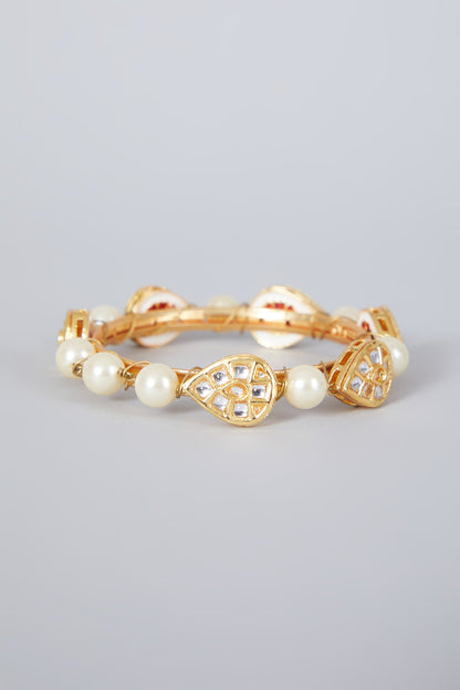 Gold Plated Kundan Polki Bangle