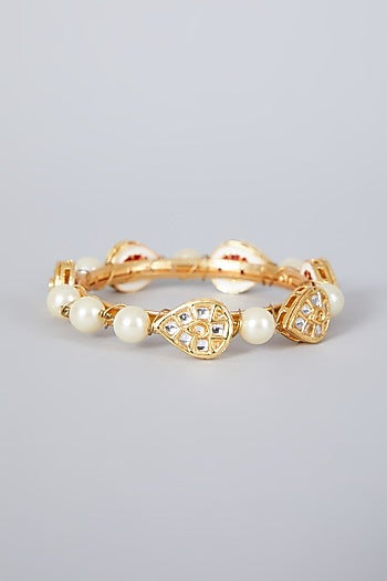 Gold Plated Kundan Polki Bangle