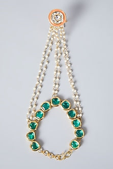 Gold Plated Kundan Polki Hathphool