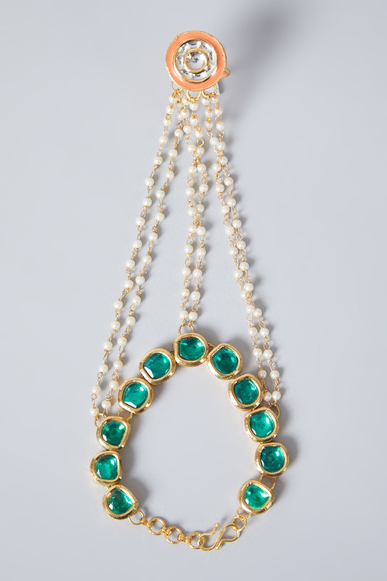 Gold Plated Kundan Polki Hathphool