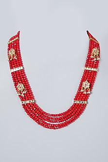Gold Plated Kundan Polki Multi Layered Necklace