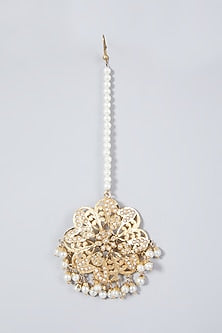 Gold Plated Pearl Maang Tikka