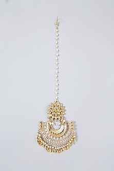Gold Plated Kundan Polki Maang Tikka