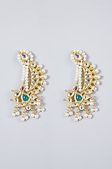 Gold Plated Pearl & Kundan Polki Earrings