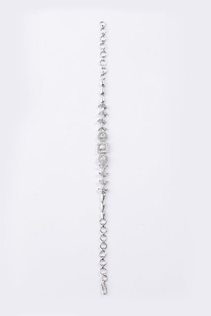 White Rhodium Plated Diamond Bracelet