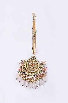 Gold Plated Kundan & Pearl Maangtikka
