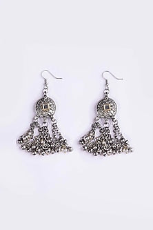 Oxidised Silver Finish Dangler Earrings