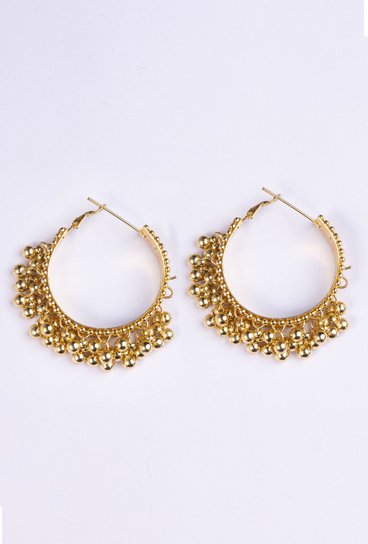 Gold Plated Ghungroo Hoop Earrings