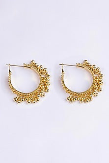 Gold Plated Ghungroo Hoop Earrings