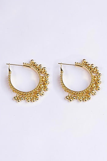 Gold Plated Ghungroo Hoop Earrings