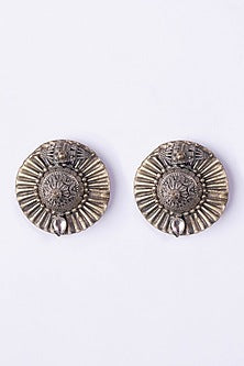Oxidised Silver Finish Stud Earrings