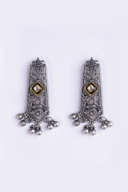 Oxidised Silver Finish Dangler Earrings
