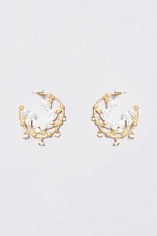 Gold Plated Pearl Hoop Earrings