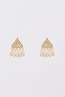 Gold Plated Kundan & Pearl Dangler Earrings