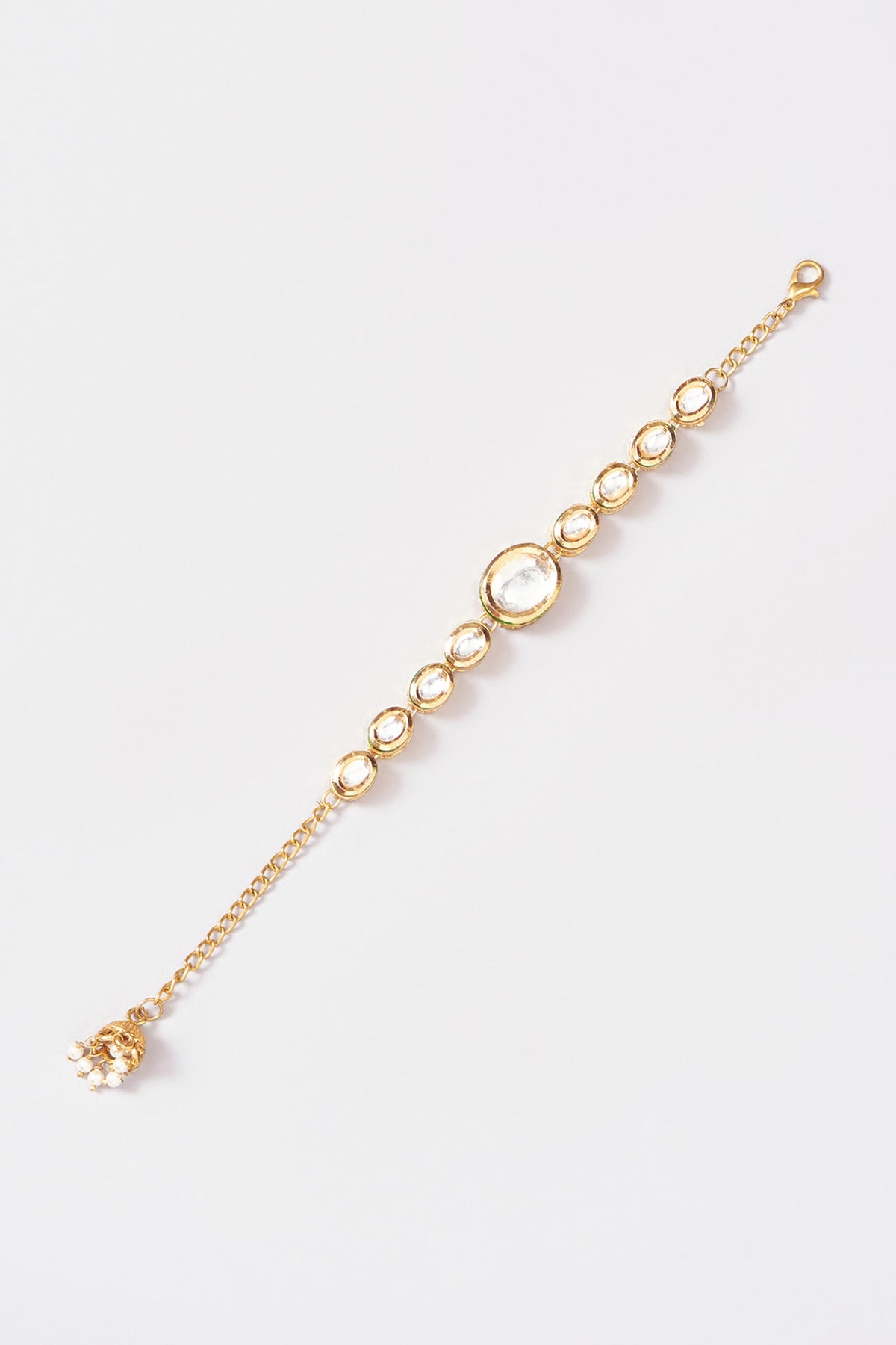 Gold Plated Kundan Polki Bracelet