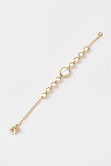 Gold Plated Kundan Polki Bracelet