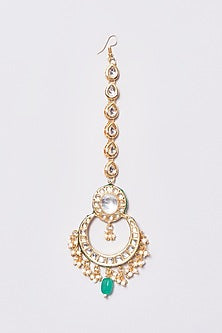 Gold Plated Kundan Polki Maang Tikka