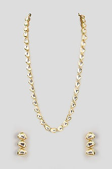 Gold Plated Kundan Polki Long Necklace Set
