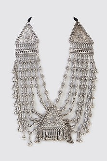 Oxidised Silver Finish Layered Necklace