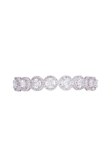 White Finish Faux Solitaire Bangles