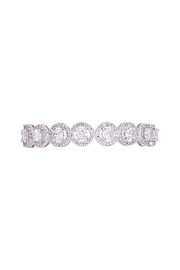 White Finish Faux Solitaire Bangles