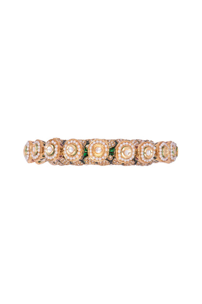 Gold Plated Meenakari Pearl Bangle
