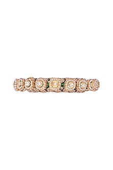 Gold Plated Meenakari Pearl Bangle