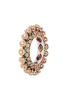 Gold Plated Meenakari Pearl Bangle