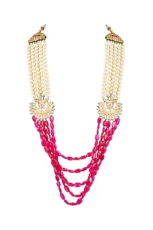Gold Plated Ruby Meenakari Necklace