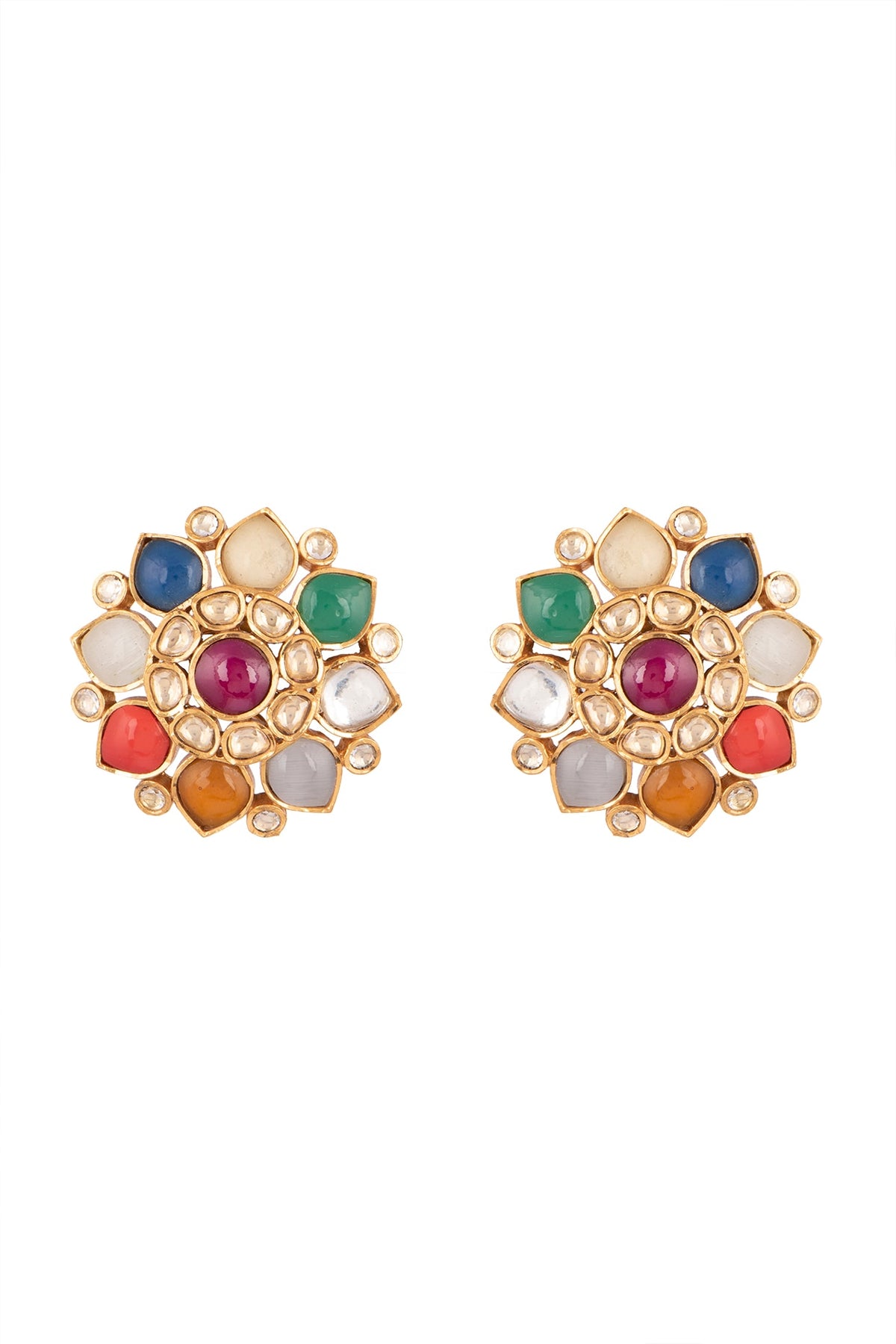 Gold Plated Floral Stud Earrings