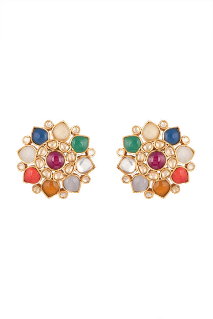 Gold Plated Floral Stud Earrings