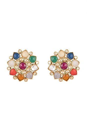 Gold Plated Floral Stud Earrings