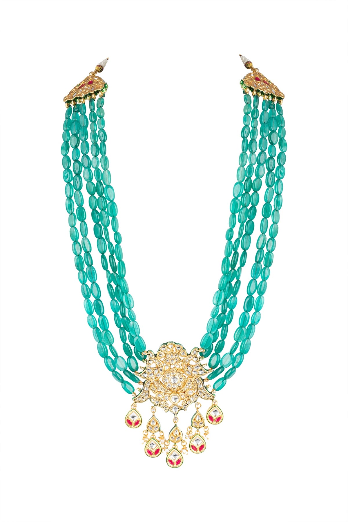 Gold Plated Meenakari Peacock Pendant Necklace
