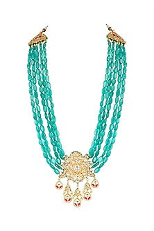 Gold Plated Meenakari Peacock Pendant Necklace